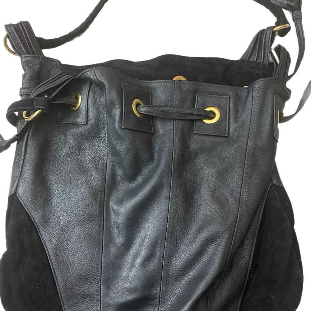 Elegant Black Leather Tote Bag